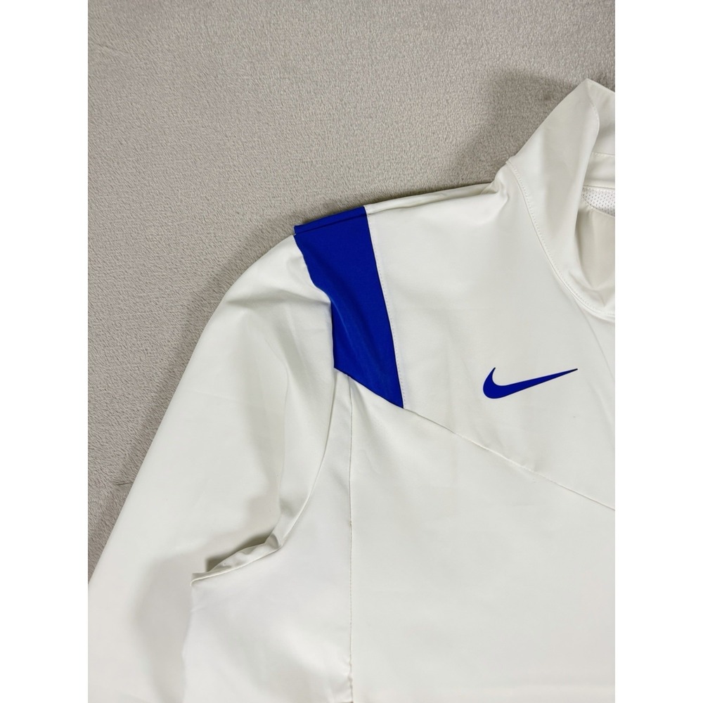 Nike Team Quarter-Zip Pullover Jacket White Blue Mens XL Dri-FIT - Picture 3 of 16